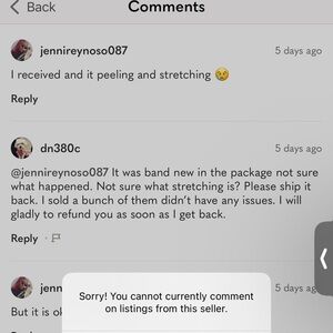 Comments Section Screenshot from Online Marketplace